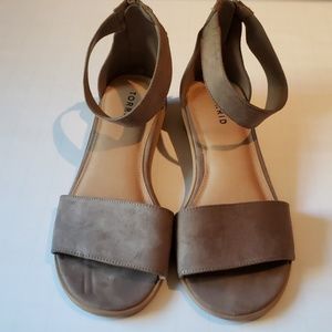 Torrid Suede Tan Ankle Strap Sandal